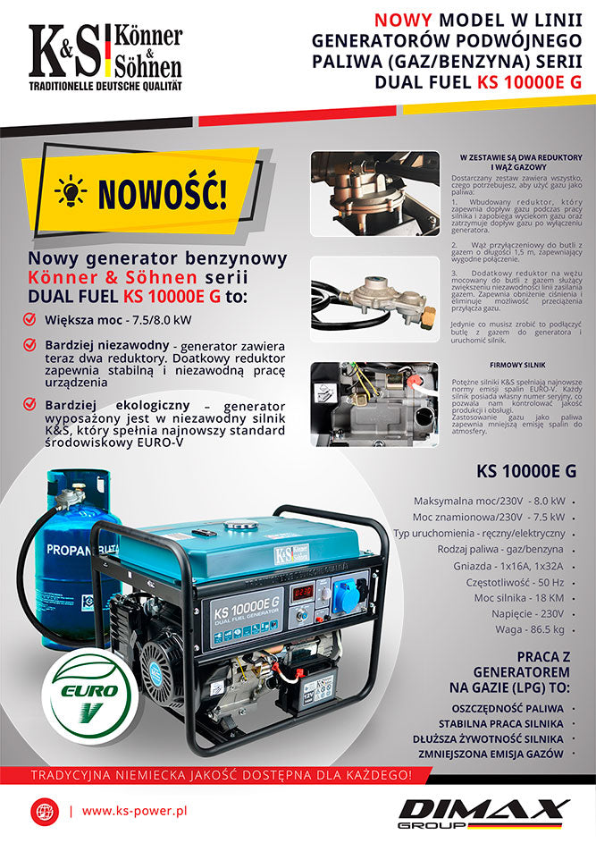 LPG/petrol generator KS 10000E G