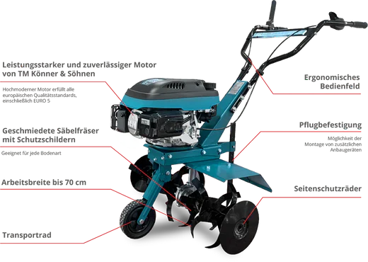 NEW! Compact petrol tiller KS 4HP-70 from Könner & Söhnen