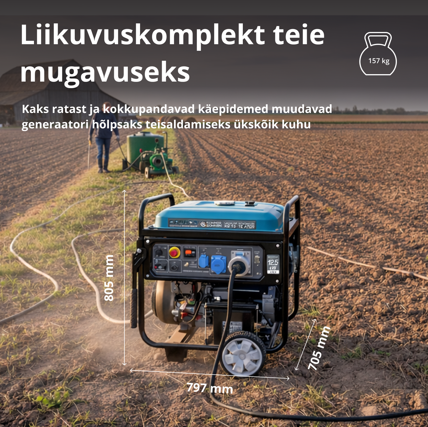 2-silindriline bensiinigeneraator "Könner & Söhnen" KS 15-1E ATSR