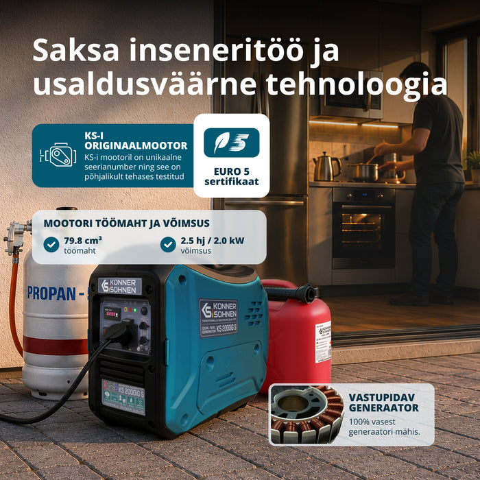 LPG/bensiin invertergeneraator KS 2000iG S