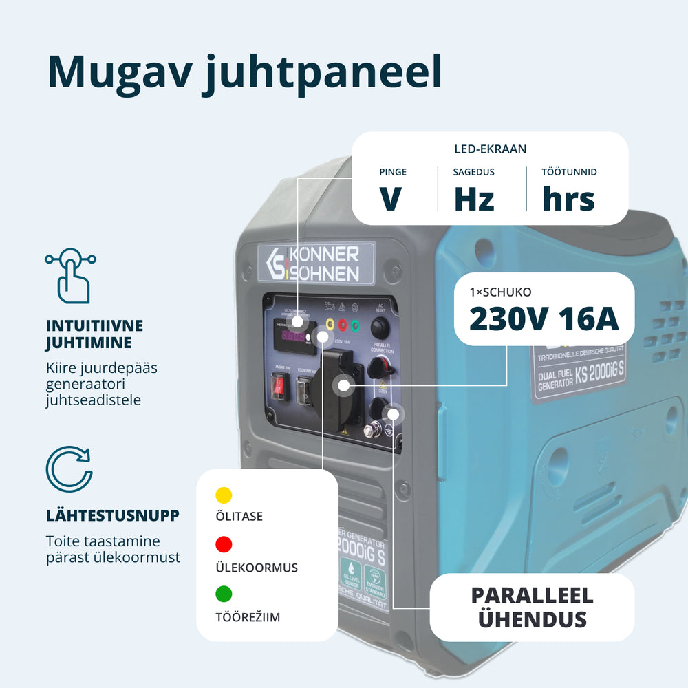 LPG/bensiin invertergeneraator KS 2000iG S