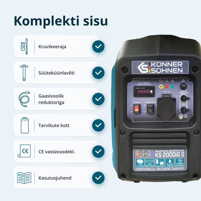 LPG/bensiin invertergeneraator KS 2000iG S