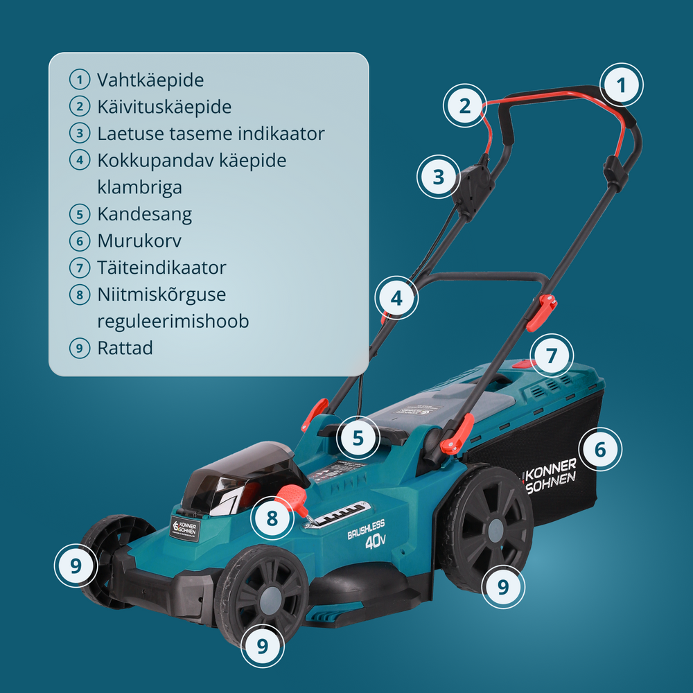 Juhtmeta muruniiduk KS 43LM-40V