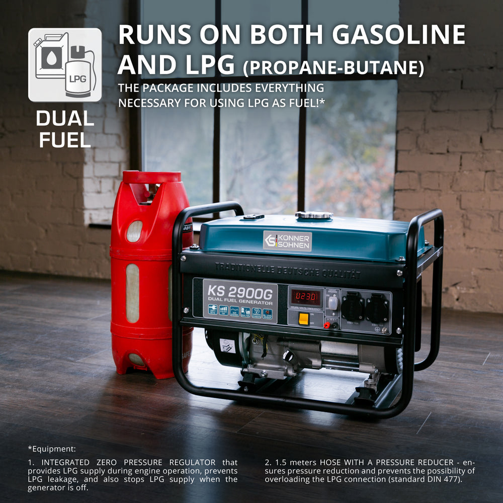 LPG/Bensiin Generaator "Könner & Söhnen" KS 2900G