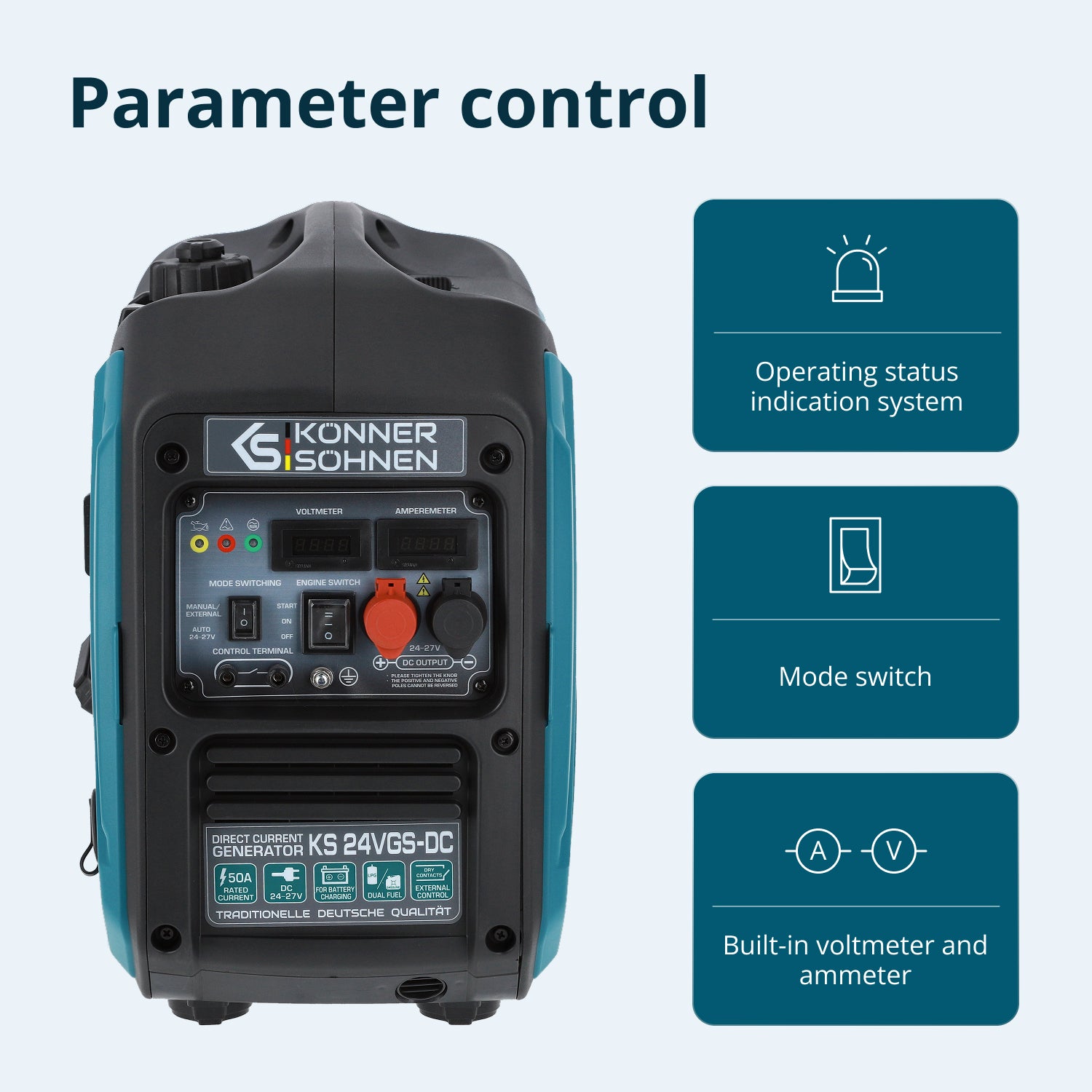 KS 24VGS-DC Pidevpinge Generaator Kahekütusesüsteemiga