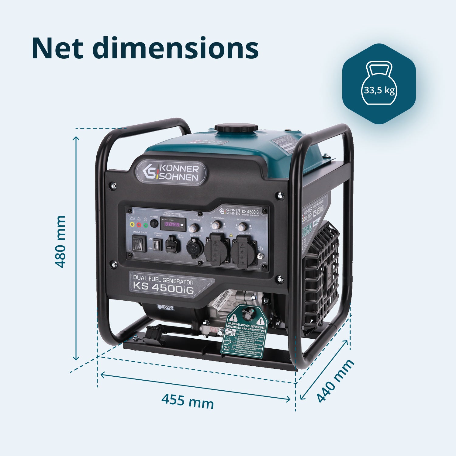 Kahekütusega invertergeneraator KS 4500iG