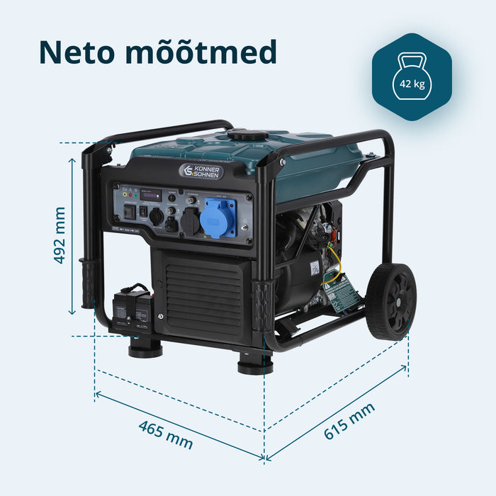 Inverter Bensiinigeneraator KS 6500iE