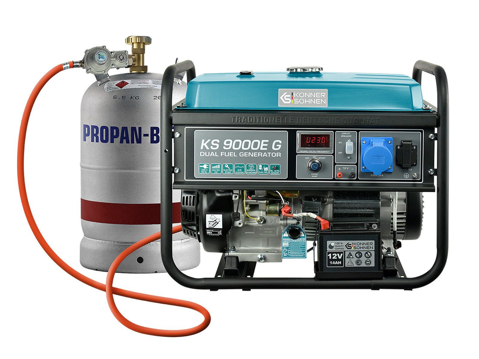 LPG/Bensiin Generaator "Könner & Söhnen" KS 9000E G