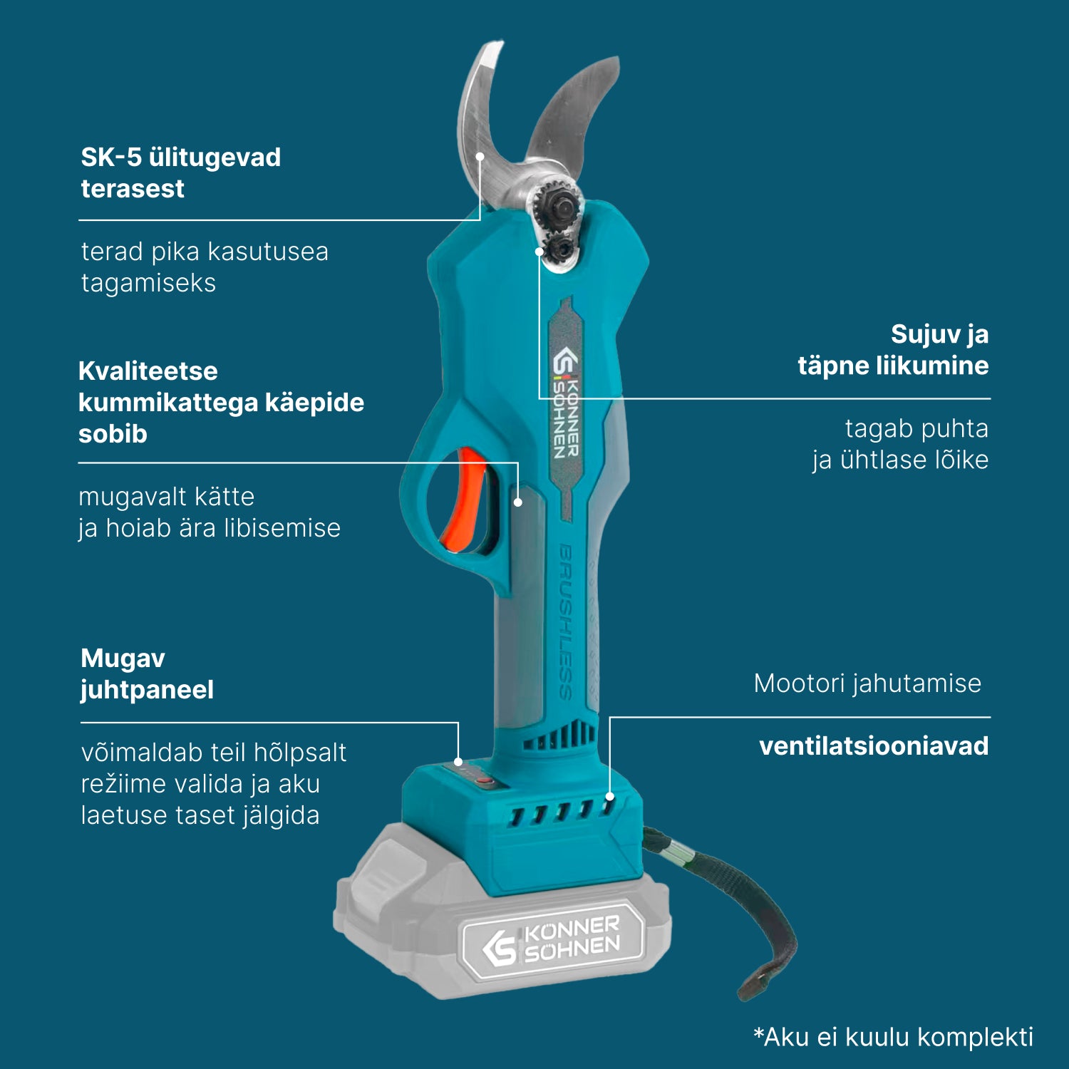 Juhtmeta Elektrilised Pügikäärid KS CPS20V-32