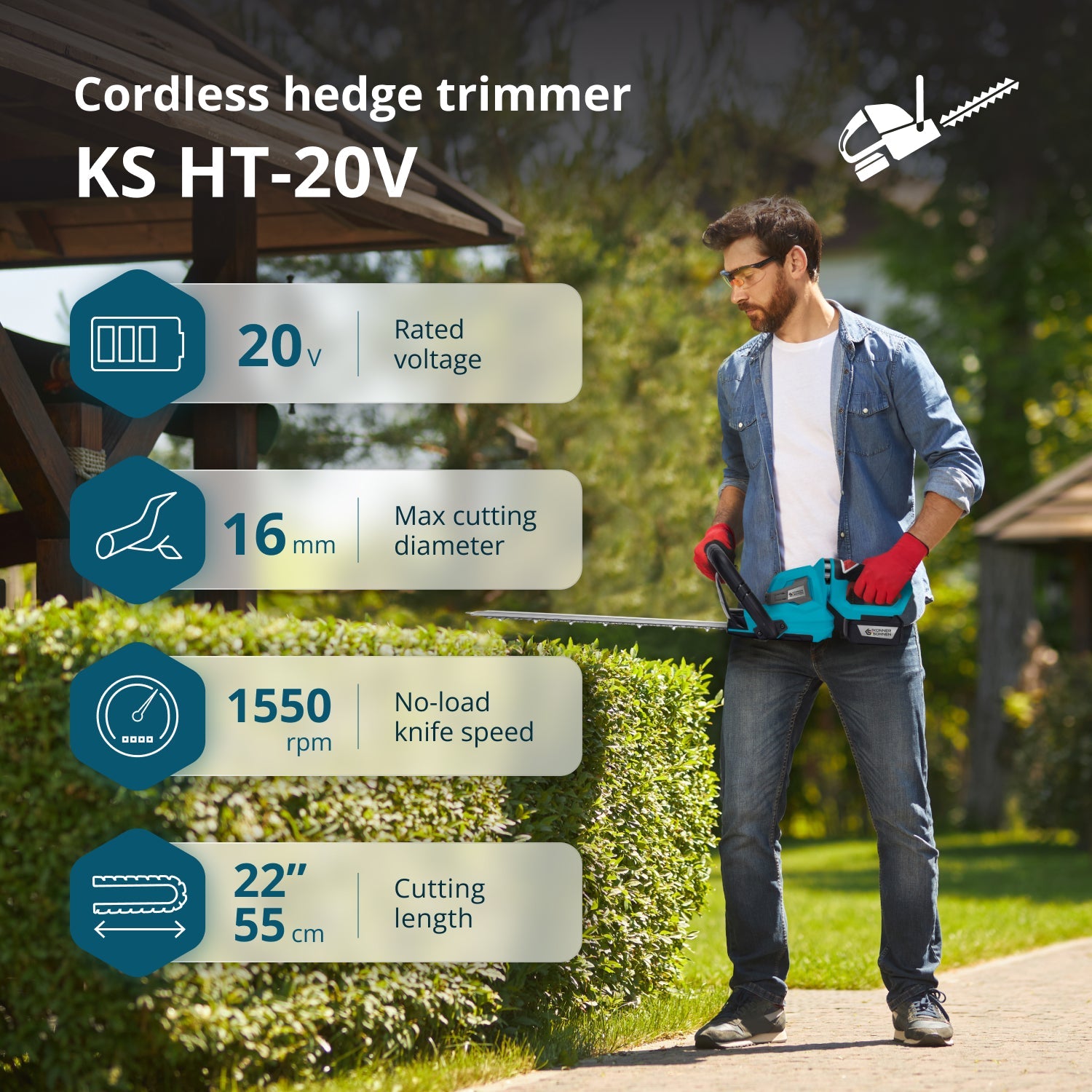 Juhtmeta hekilõikur KS HT-20V