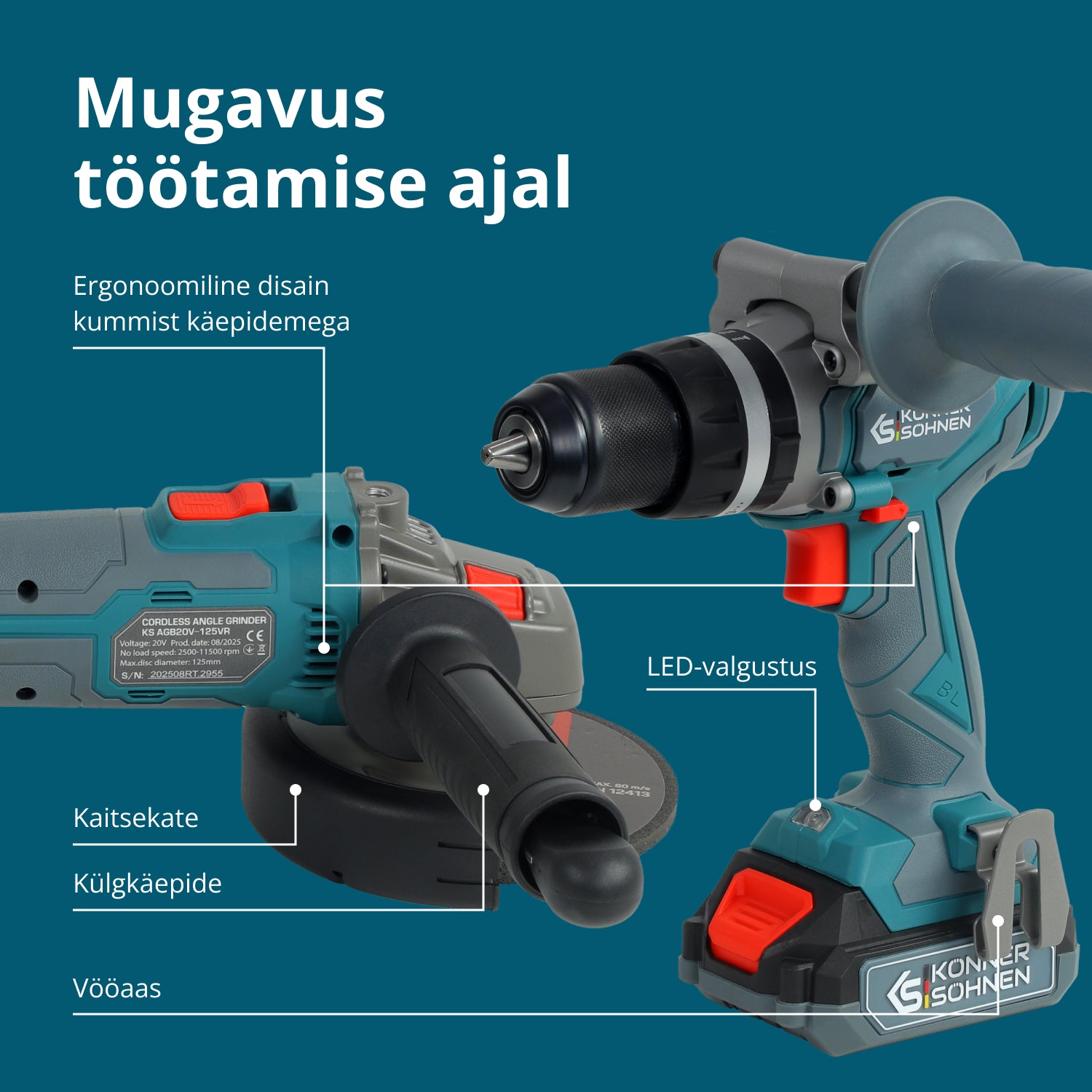 Juhtmevaba Meistrikomplekt KS IDAGB 20V KOMPLEKT 1