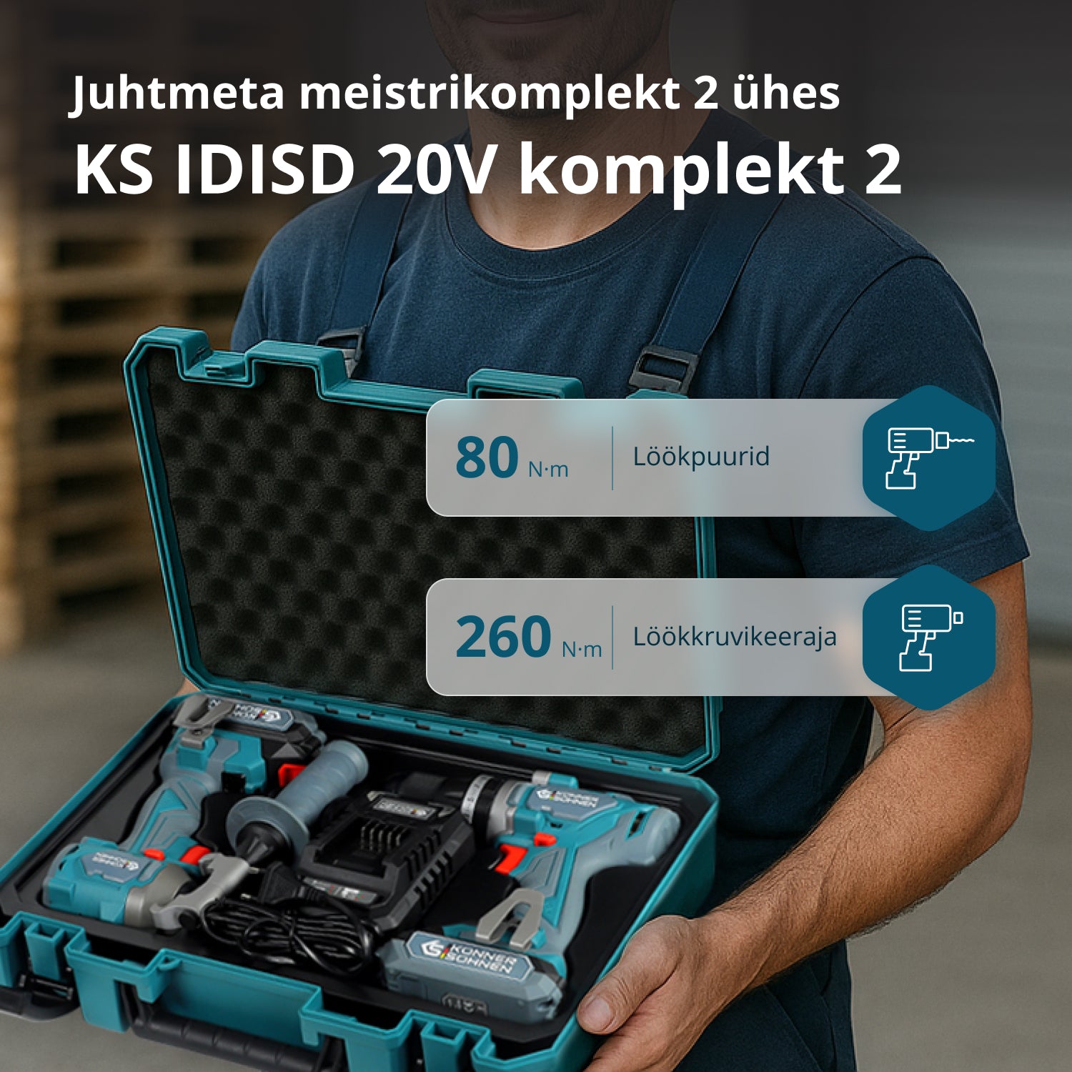Juhtmevaba Meistrikomplekt 2in1 KS IDISD 20V KOMPLEKT 2