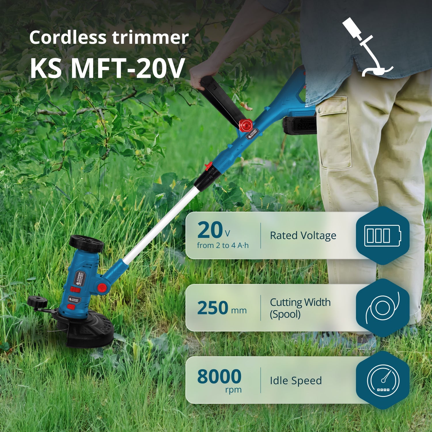 Juhtmeta multifunktsionaalne trimmer KS MFT-20V