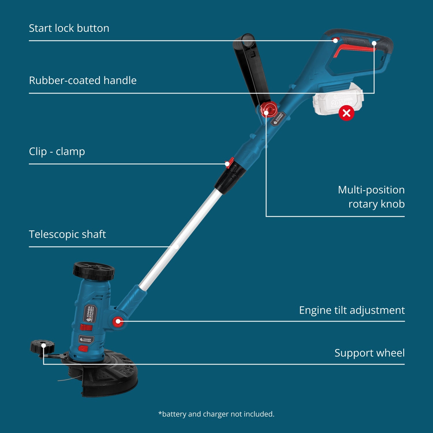 Juhtmeta multifunktsionaalne trimmer KS MFT-20V