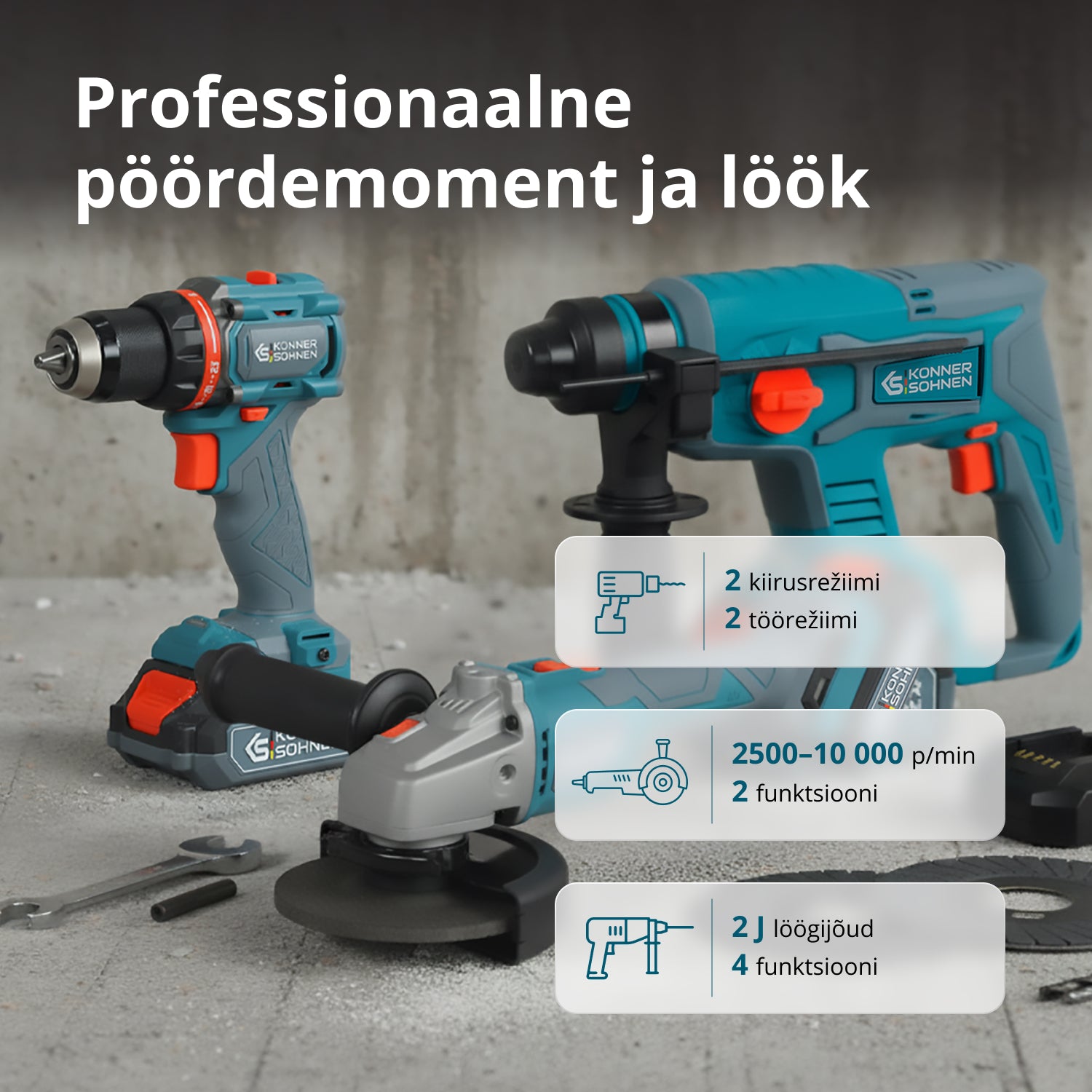 Juhtmevaba Meistrikomplekt 3in1 KS RHAGD 20V KOMPLEKT 3