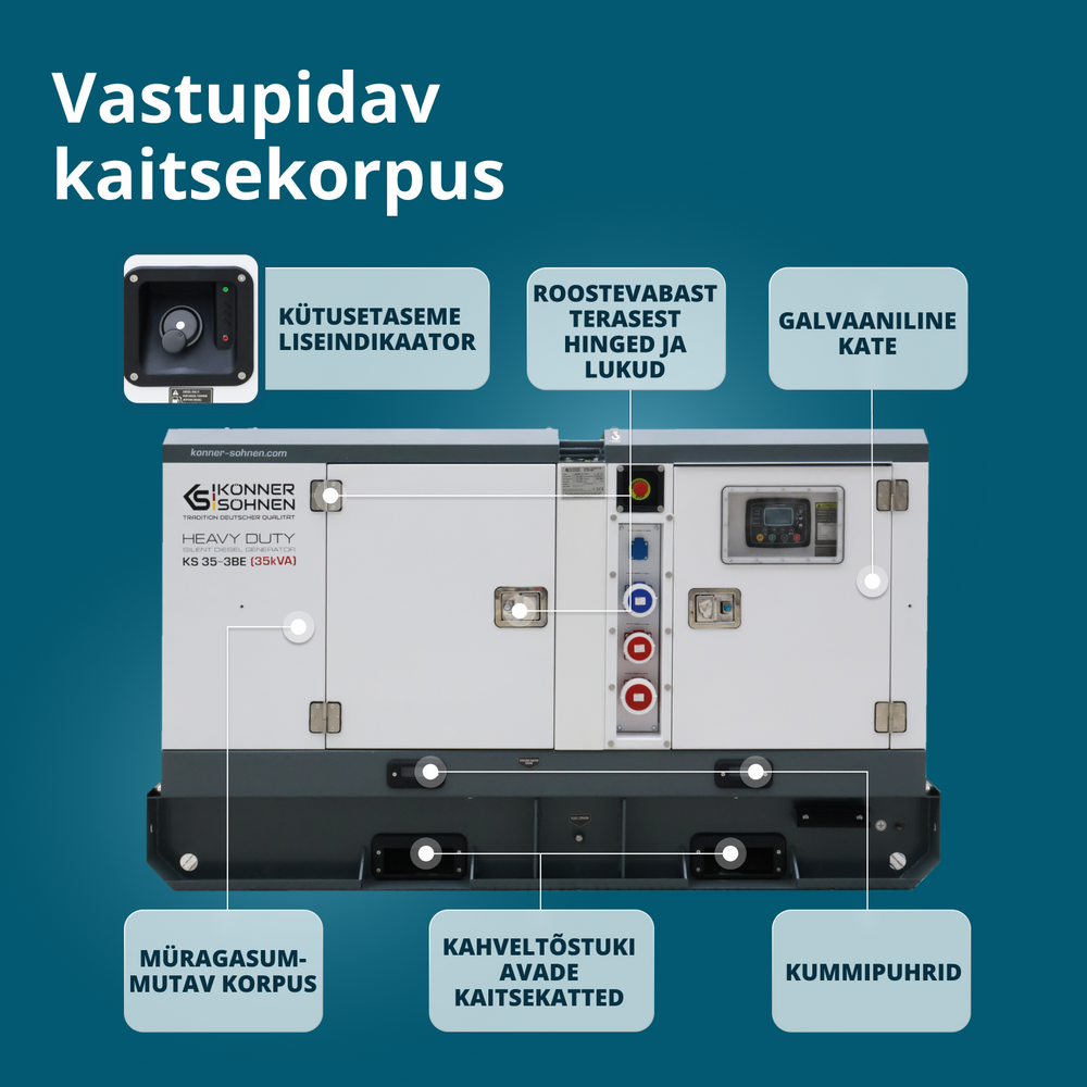 Kolmefaasiline diiselgeneraator KS 35-3BE