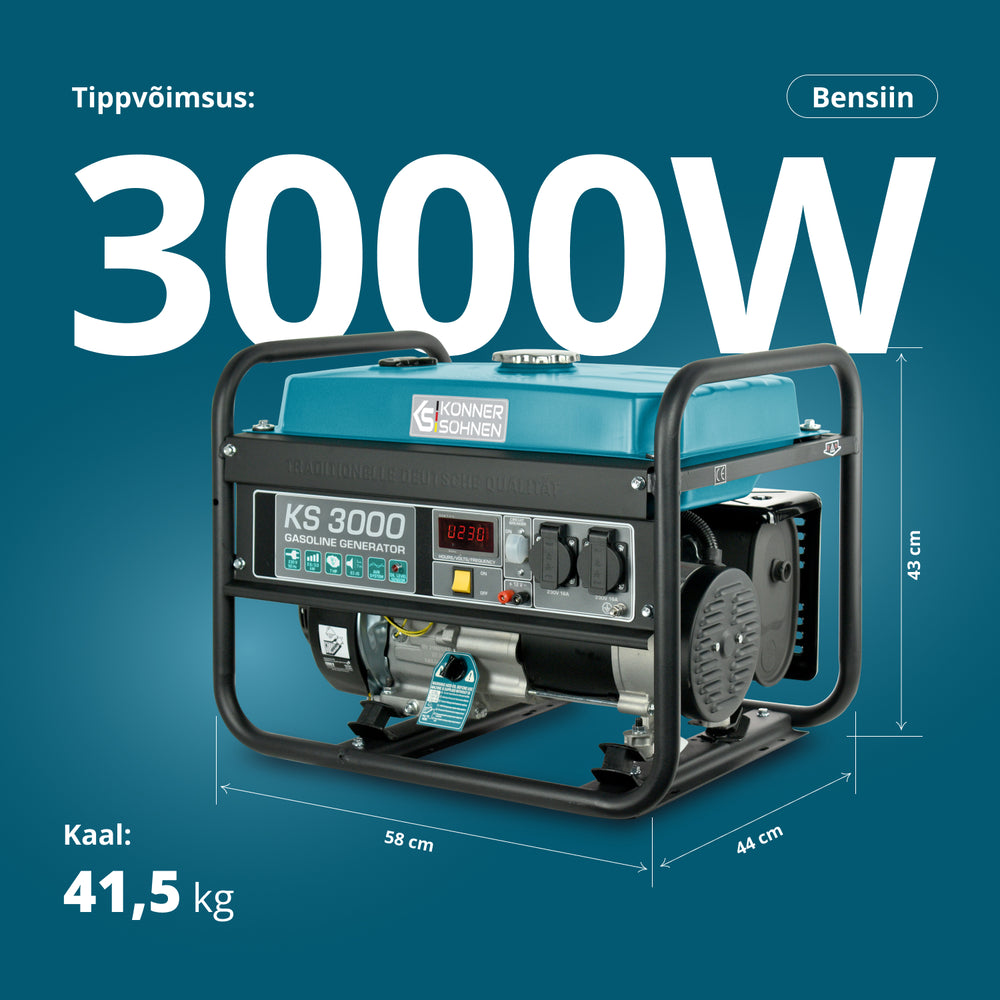 Bensiinigeneraator "Könner & Söhnen" KS 3000