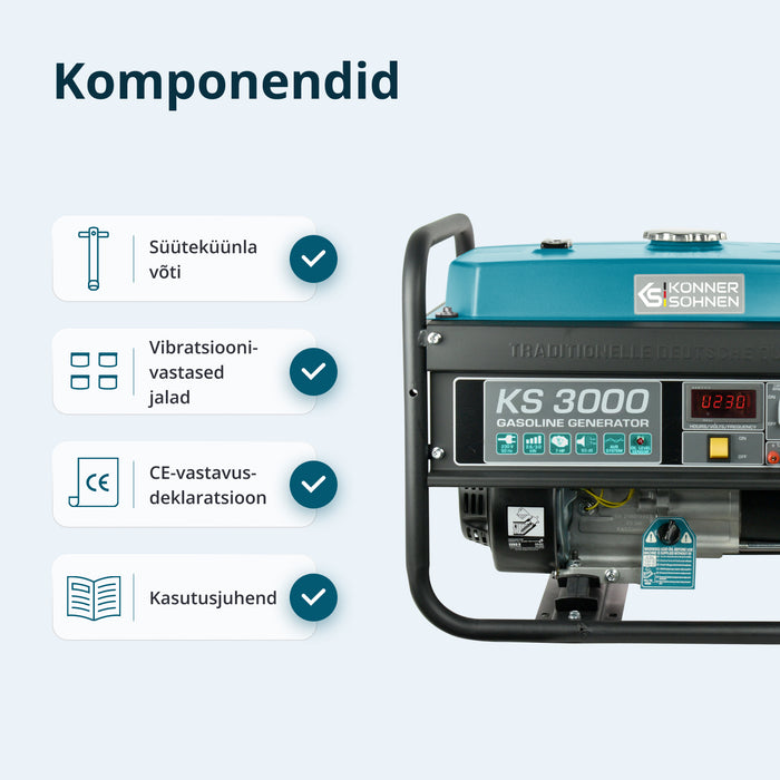 Bensiinigeneraator "Könner & Söhnen" KS 3000