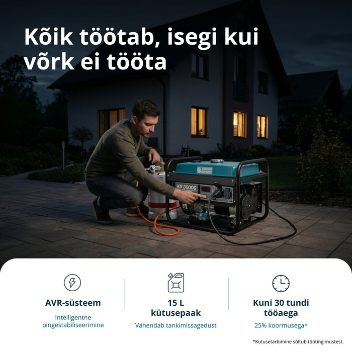 LPG/Bensiin Generaator "Könner & Söhnen" KS 3000G