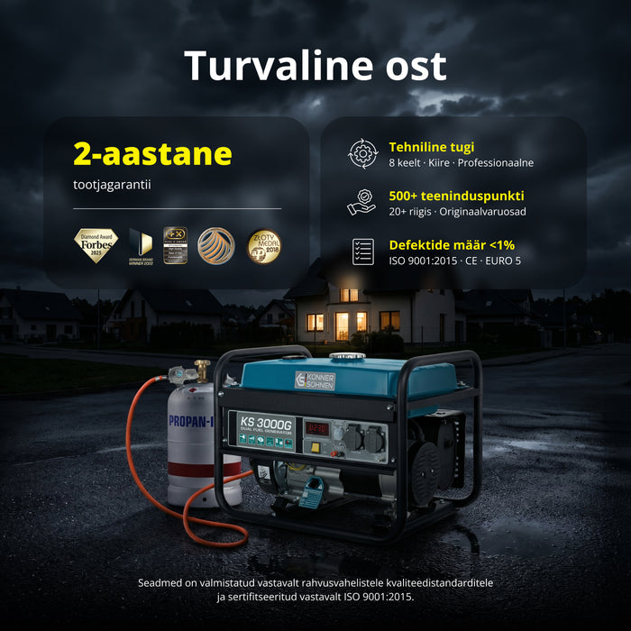 LPG/Bensiin Generaator "Könner & Söhnen" KS 3000G