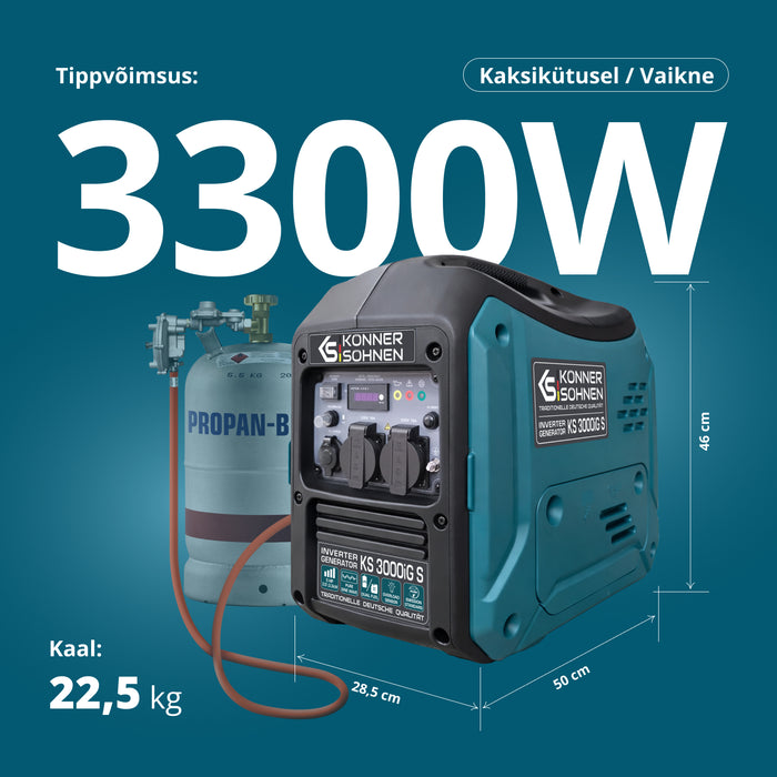 LPG/bensiini invertergeneraator KS 3000iG S