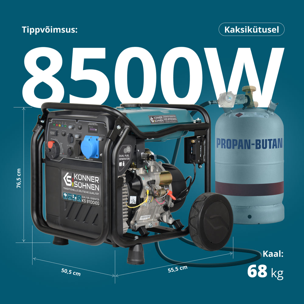 LPG/bensiini invertergeneraator KS 8100iEG