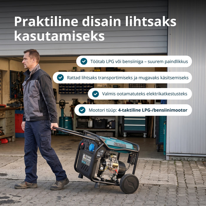 LPG/bensiini invertergeneraator KS 8100iEG