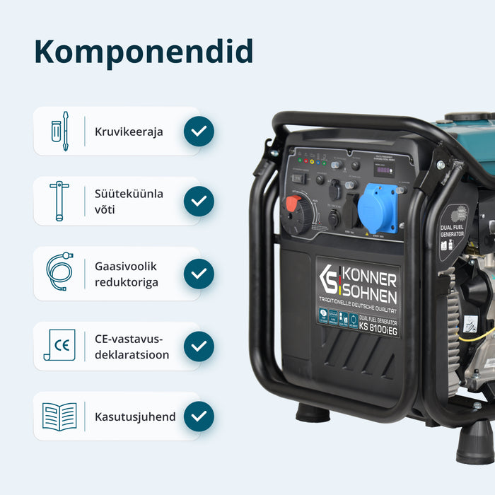 LPG/bensiini invertergeneraator KS 8100iEG