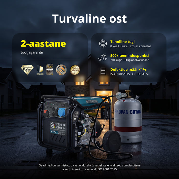 LPG/bensiini invertergeneraator KS 8100iEG