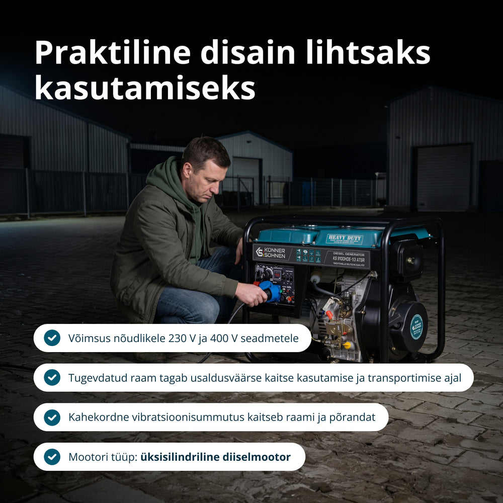 Diiselgeneraator "Könner & Söhnen" KS 9100HDE-1/3 ATSR (EURO V)