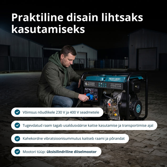 Diiselgeneraator "Könner & Söhnen" KS 9100HDE-1/3 ATSR (EURO V)