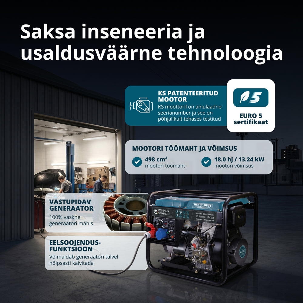 Diiselgeneraator "Könner & Söhnen" KS 9100HDE-1/3 ATSR (EURO V)