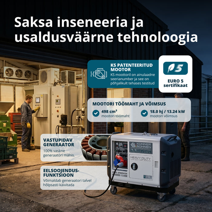 Diiselgeneraator "Könner & Söhnen" KS 9300DE-1/3 ATSR (EURO V)