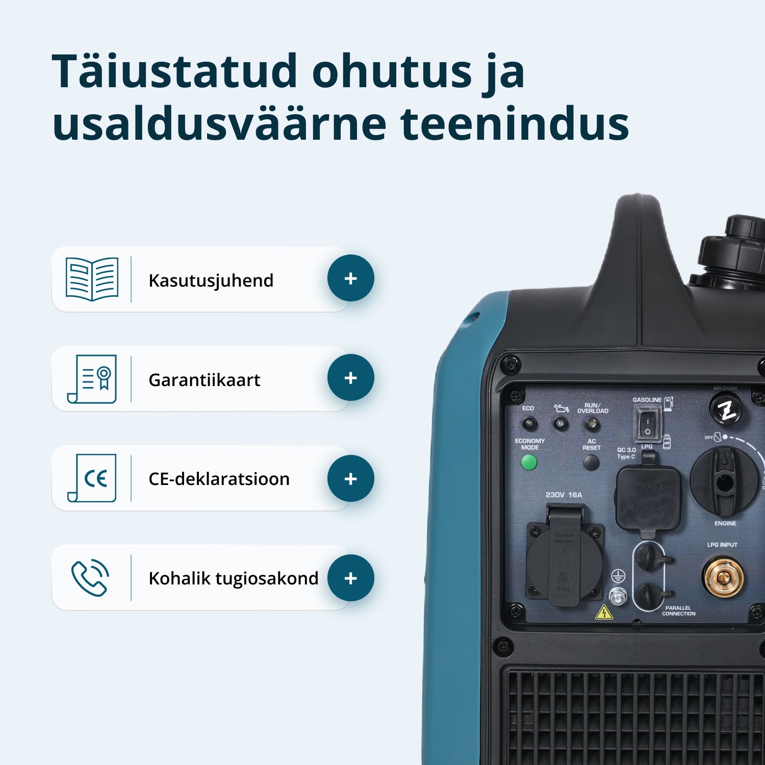 Invertergeneraator (LPG/bensiin) KS 1900iG S