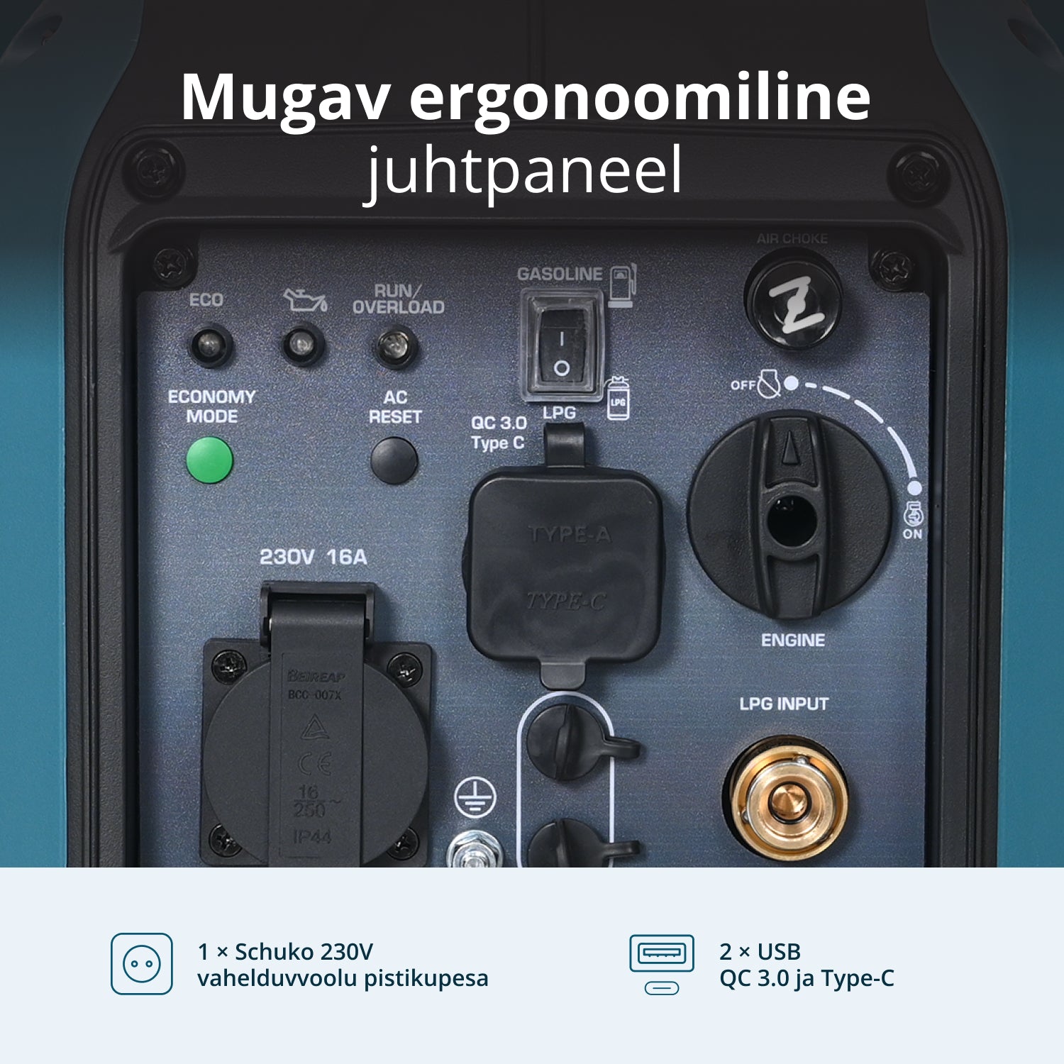 Invertergeneraator (LPG/bensiin) KS 1900iG S