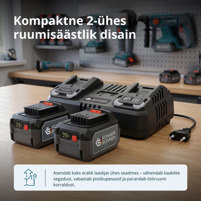 Kahepesaga laadija 20V laetavatele akudele KS C35A-2