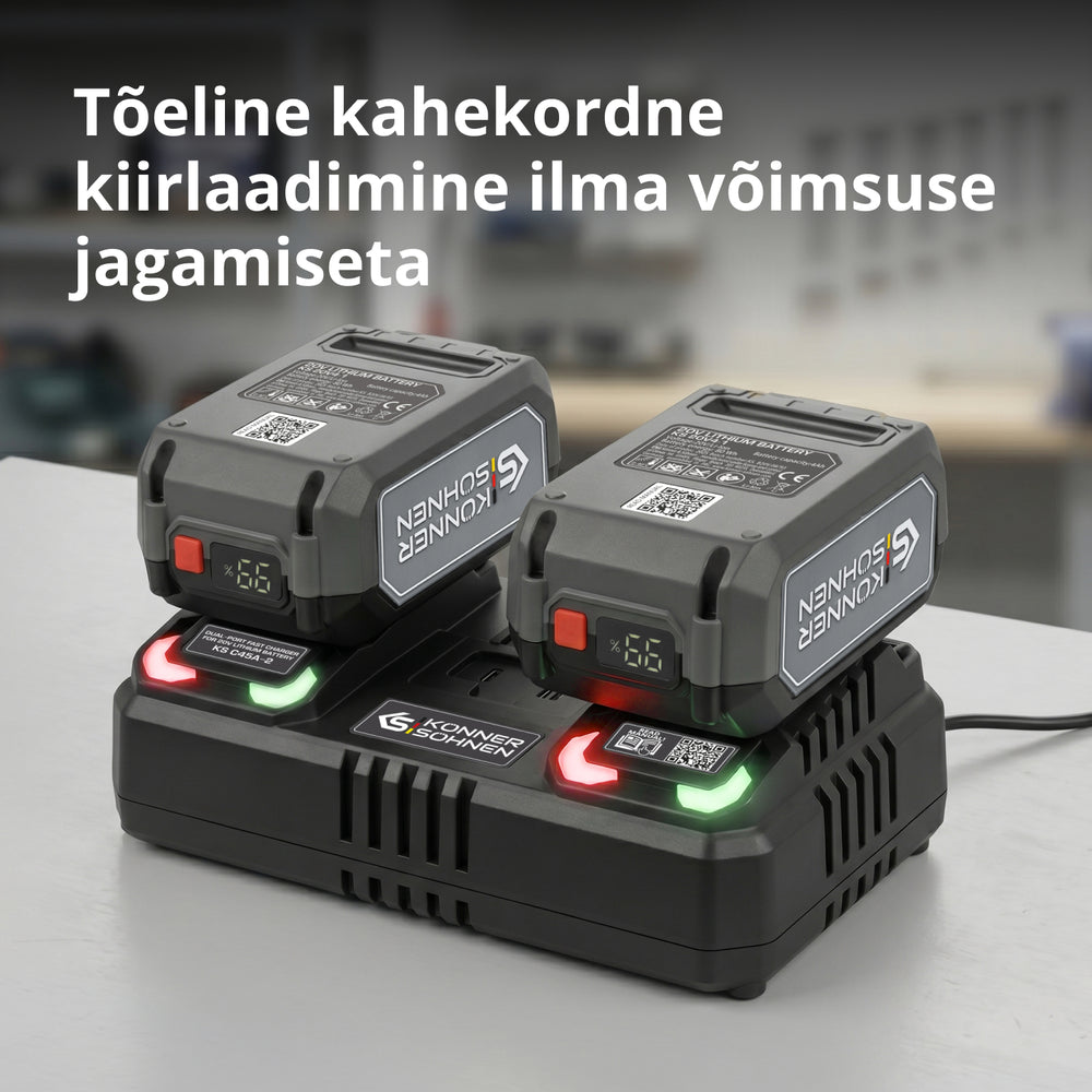 Kahepesaline laadija laetavatele akudele 20V KS C45A-2