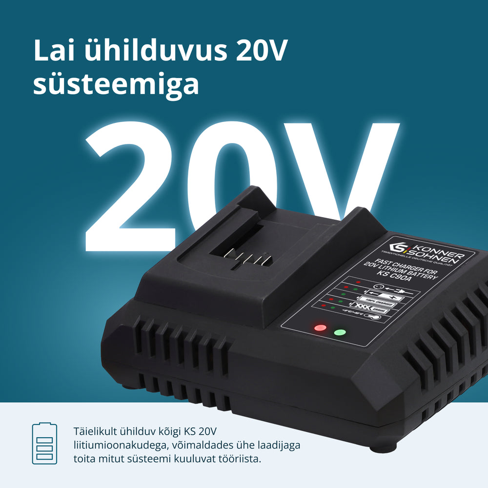 Kiirlaadija 20V liitiumakule KS C90A