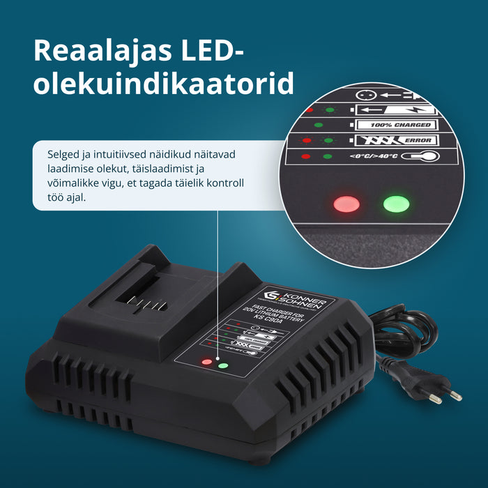 Kiirlaadija 20V liitiumakule KS C90A
