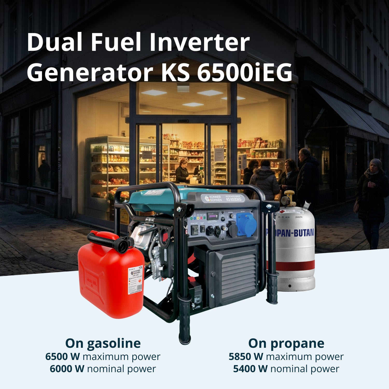 Dual Fuel Inverter Generator KS 6500iEG