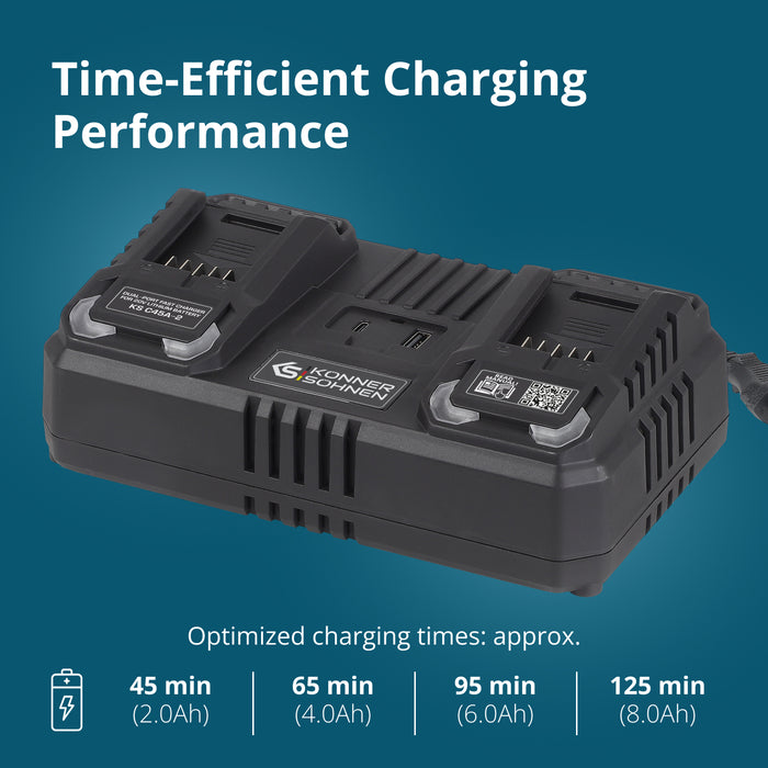 Dual charger for rechargeable batteries 20V KS C45A-2