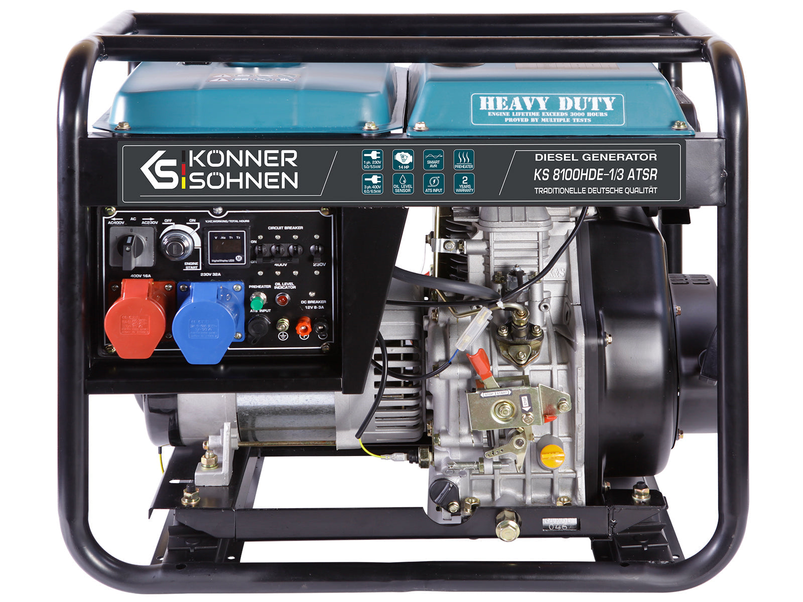 Diiselgeneraator "Könner & Söhnen" KS 8100HDE-1/3 ATSR (EURO V)