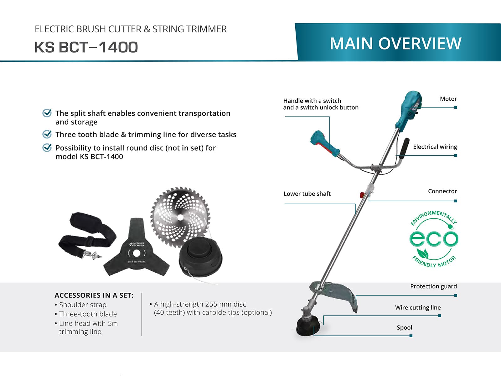 Elektriline murutrimmer KS BCT-1400