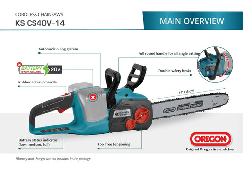 Juhtmeta kettsaag KS CS40V-14