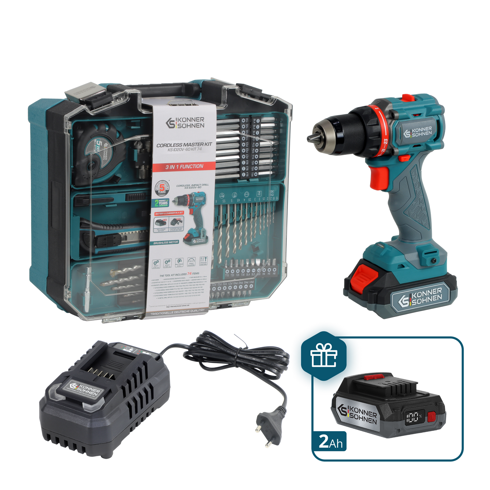 Juhtmevaba Meistrikomplekt KS ID20V-60 KIT 74