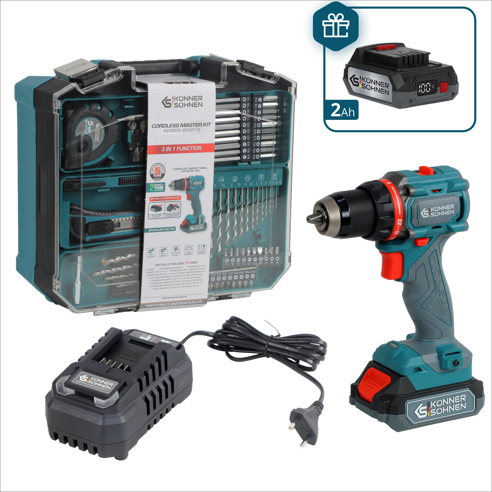 Juhtmevaba Meistrikomplekt KS ID20V-60 KIT 74