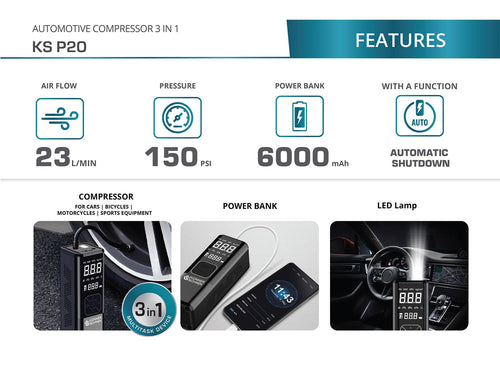 Akutoitega kompressor KS P20