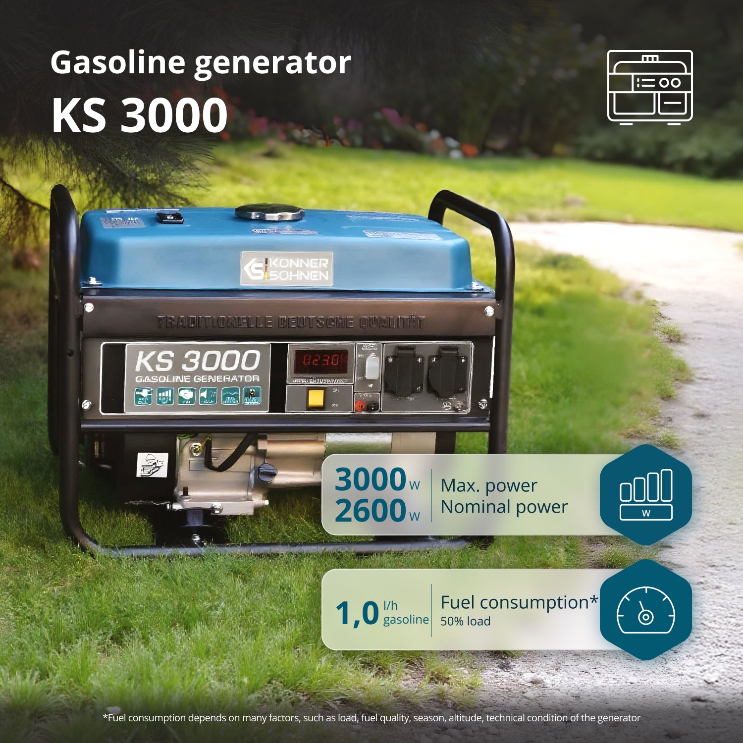 Bensiinigeneraator "Könner & Söhnen" KS 3000