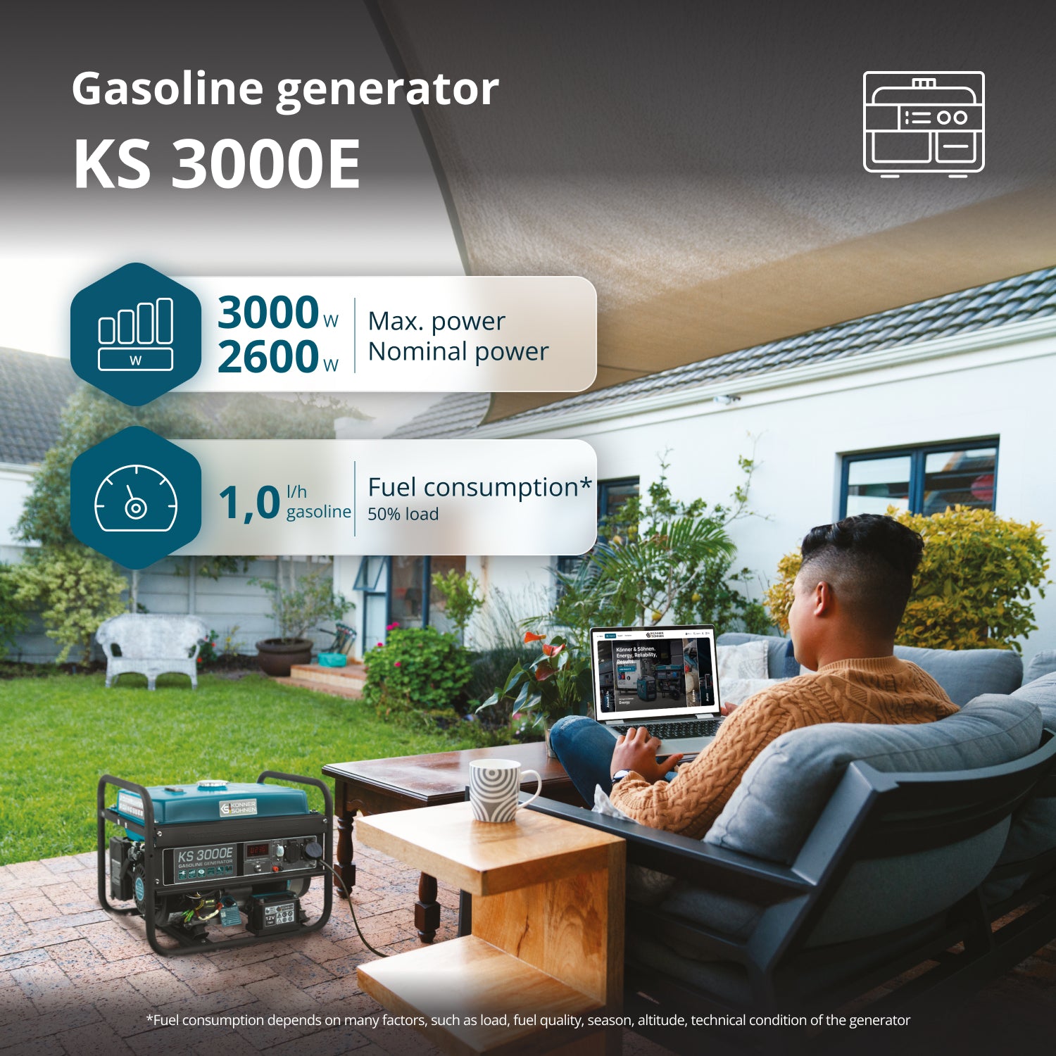 Bensiinigeneraator "Könner & Söhnen" KS 3000E