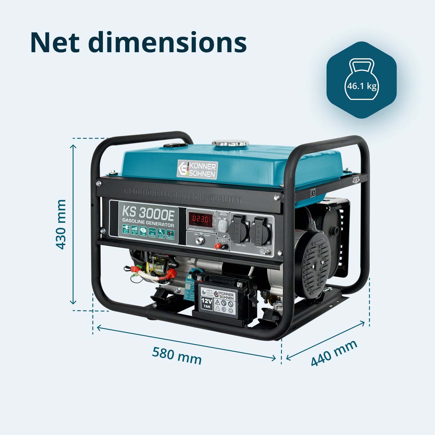 Bensiinigeneraator "Könner & Söhnen" KS 3000E
